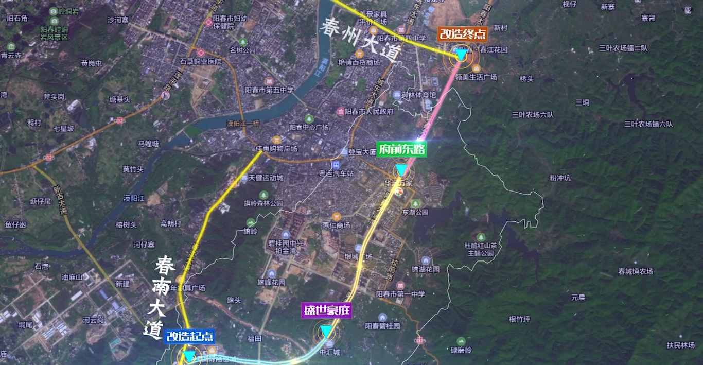 陽(yáng)春市市政基礎(chǔ)設(shè)施新建與升級(jí)改造項(xiàng)目工程地圖
